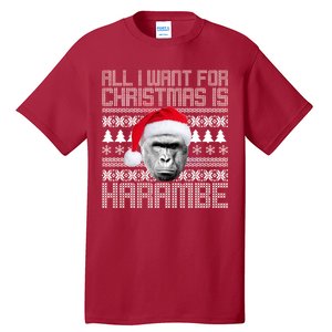 All I Want for Christmas is Harambe Ugly Sweater Design Tall T-Shirt