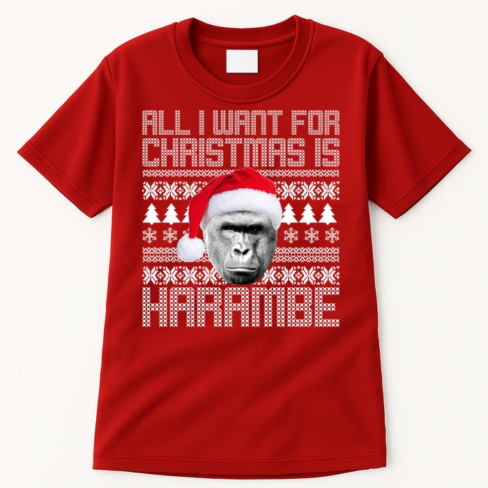 All I Want for Christmas is Harambe Ugly Sweater Design Tall T-Shirt