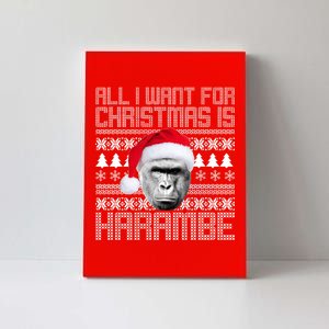 All I Want for Christmas is Harambe Ugly Sweater Design Canvas