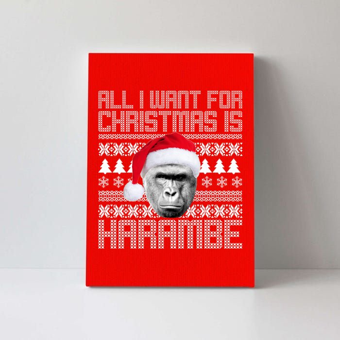 All I Want for Christmas is Harambe Ugly Sweater Design Canvas