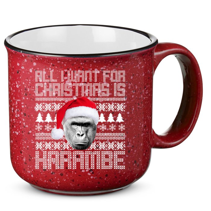 All I Want for Christmas is Harambe Ugly Sweater Design 15oz Campfire Ceramic Mug