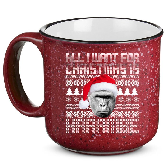 All I Want for Christmas is Harambe Ugly Sweater Design 15oz Campfire Ceramic Mug