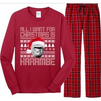 All I Want for Christmas is Harambe Ugly Sweater Design Long Sleeve Pajama Set