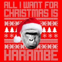 All I Want for Christmas is Harambe Ugly Sweater Design Flatbill Hat