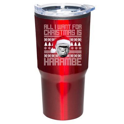 All I Want for Christmas is Harambe Ugly Sweater Design Tumbler