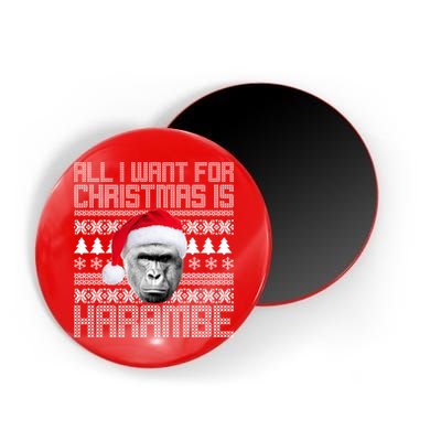 All I Want for Christmas is Harambe Ugly Sweater Design Magnet