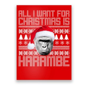 All I Want for Christmas is Harambe Ugly Sweater Design Poster