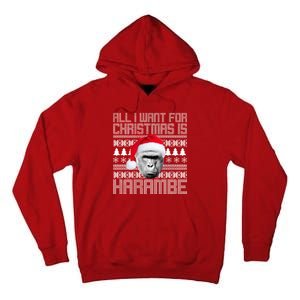 All I Want for Christmas is Harambe Ugly Sweater Design Tall Hoodie