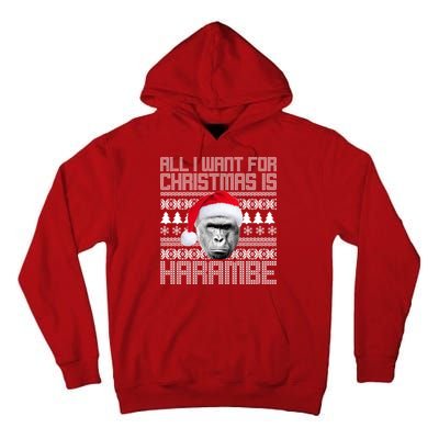 All I Want for Christmas is Harambe Ugly Sweater Design Tall Hoodie