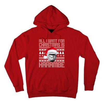 All I Want for Christmas is Harambe Ugly Sweater Design Tall Hoodie