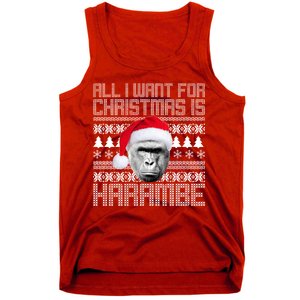 All I Want for Christmas is Harambe Ugly Sweater Design Tank Top