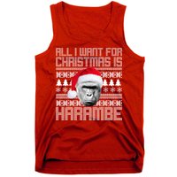 All I Want for Christmas is Harambe Ugly Sweater Design Tank Top