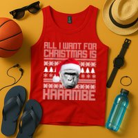 All I Want for Christmas is Harambe Ugly Sweater Design Tank Top