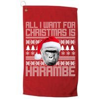 All I Want for Christmas is Harambe Ugly Sweater Design Golf Towel