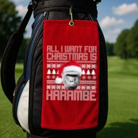 All I Want for Christmas is Harambe Ugly Sweater Design Golf Towel
