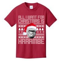 All I Want for Christmas is Harambe Ugly Sweater Design Kids T-Shirt