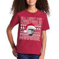 All I Want for Christmas is Harambe Ugly Sweater Design Kids T-Shirt
