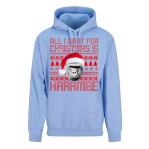 All I Want for Christmas is Harambe Ugly Sweater Design Unisex Surf Hoodie