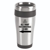 All I Want For Christmas Is Her Matching Couples 16oz Travel Tumbler