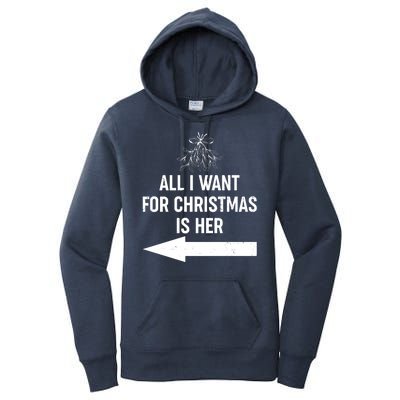 All I Want For Christmas Is Her Matching Couples Women's Pullover Hoodie