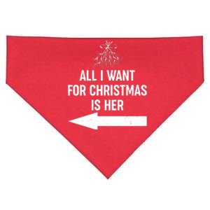 All I Want For Christmas Is Her Matching Couples USA-Made Doggie Bandana