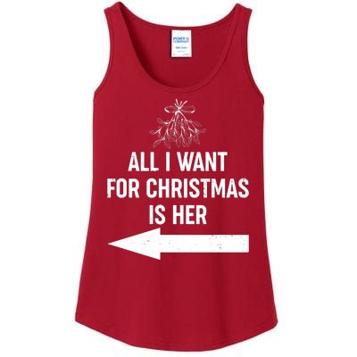 All I Want For Christmas Is Her Matching Couples Ladies Essential Tank