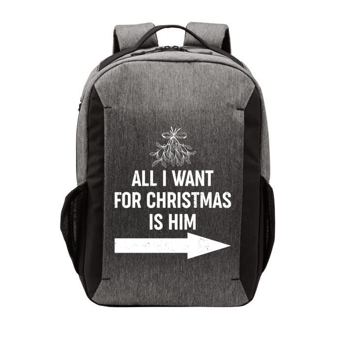 All I Want For Christmas Is Him Matching Couples Vector Backpack