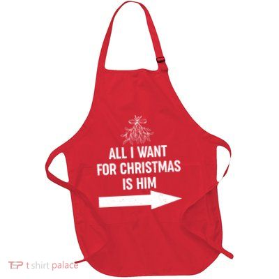 All I Want For Christmas Is Him Matching Couples Apron