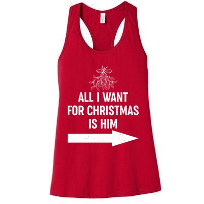 All I Want For Christmas Is Him Matching Couples Womens Tank Top