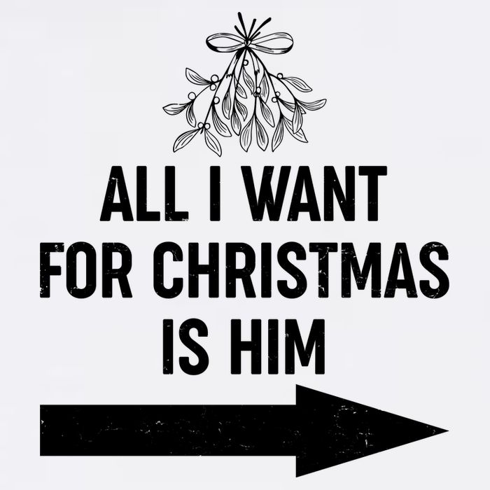 All I Want For Christmas Is Him Matching Couples Garment-Dyed Sweatshirt