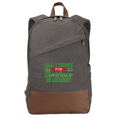 All I Want for Christmas is Money Cotton Canvas Backpack