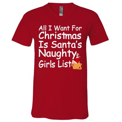 All I Want For Christmas Is Santa's Naughty Girls List V-Neck T-Shirt