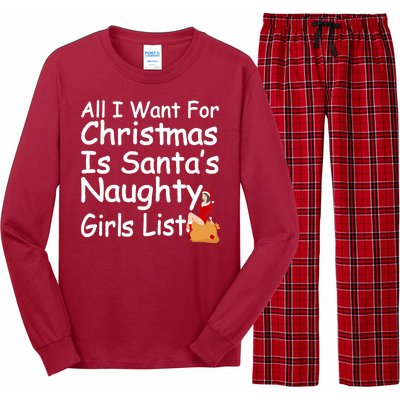 All I Want For Christmas Is Santa's Naughty Girls List Long Sleeve Pajama Set