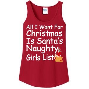 All I Want For Christmas Is Santa's Naughty Girls List Ladies Essential Tank