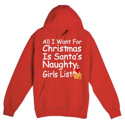 All I Want For Christmas Is Santa's Naughty Girls List Premium Pullover Hoodie