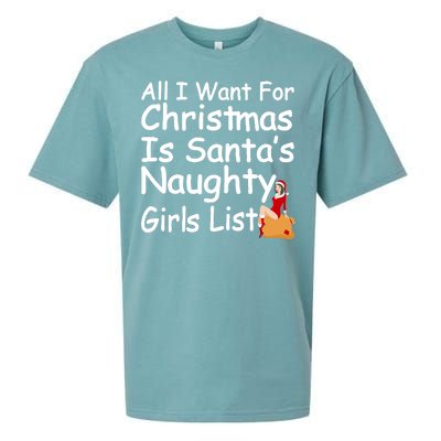 All I Want For Christmas Is Santa's Naughty Girls List Sueded Cloud Jersey T-Shirt