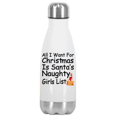 All I Want For Christmas Is Santa's Naughty Girls List Stainless Steel Insulated Water Bottle