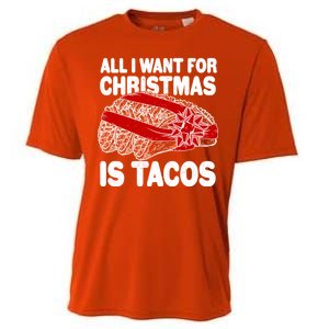 All I Want For Christmas Is Tacos Funny Cooling Performance Crew T-Shirt