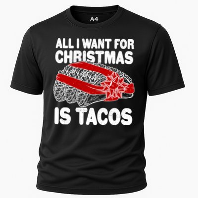 All I Want For Christmas Is Tacos Funny Performance Shirt