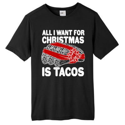 All I Want For Christmas Is Tacos Funny Tall Fusion ChromaSoft Performance T-Shirt