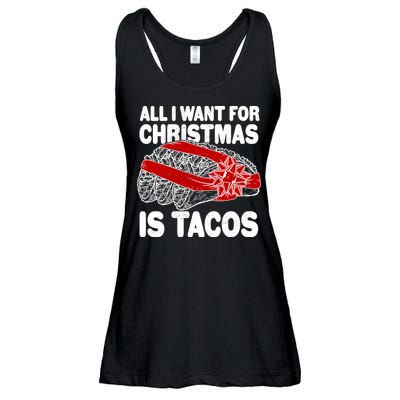 All I Want For Christmas Is Tacos Funny Ladies Essential Flowy Tank