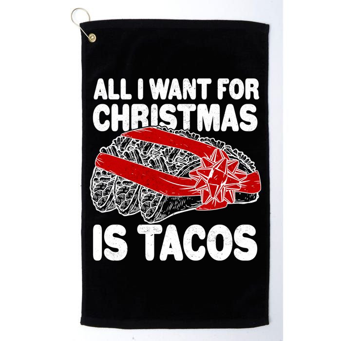 All I Want For Christmas Is Tacos Funny Golf Towel