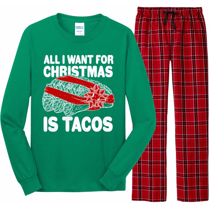 All I Want For Christmas Is Tacos Funny Long Sleeve Pajama Set