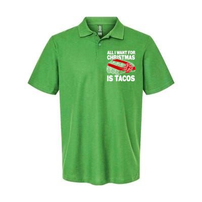 All I Want For Christmas Is Tacos Funny Softstyle Adult Sport Polo