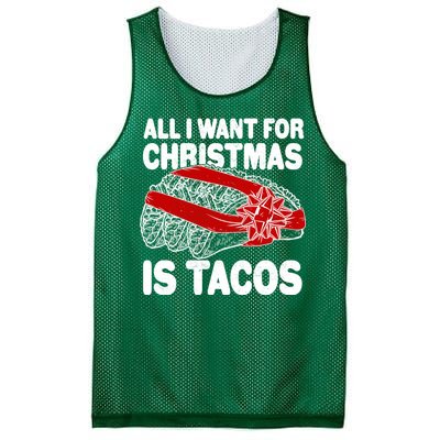 All I Want For Christmas Is Tacos Funny Mesh Reversible Basketball Jersey Tank