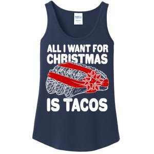 All I Want For Christmas Is Tacos Funny Ladies Essential Tank