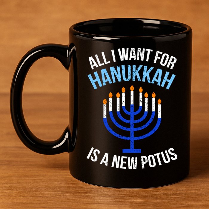 All I Want For Hanukkah Is A New Potus 11oz C Handle Ceramic Mug
