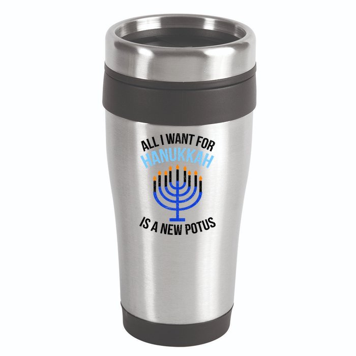 All I Want For Hanukkah Is A New Potus 16oz Travel Tumbler