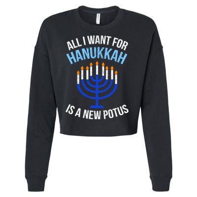 All I Want For Hanukkah Is A New Potus Cropped Pullover Crew