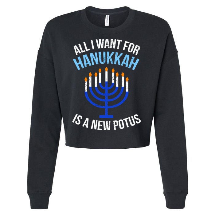 All I Want For Hanukkah Is A New Potus Cropped Pullover Crew